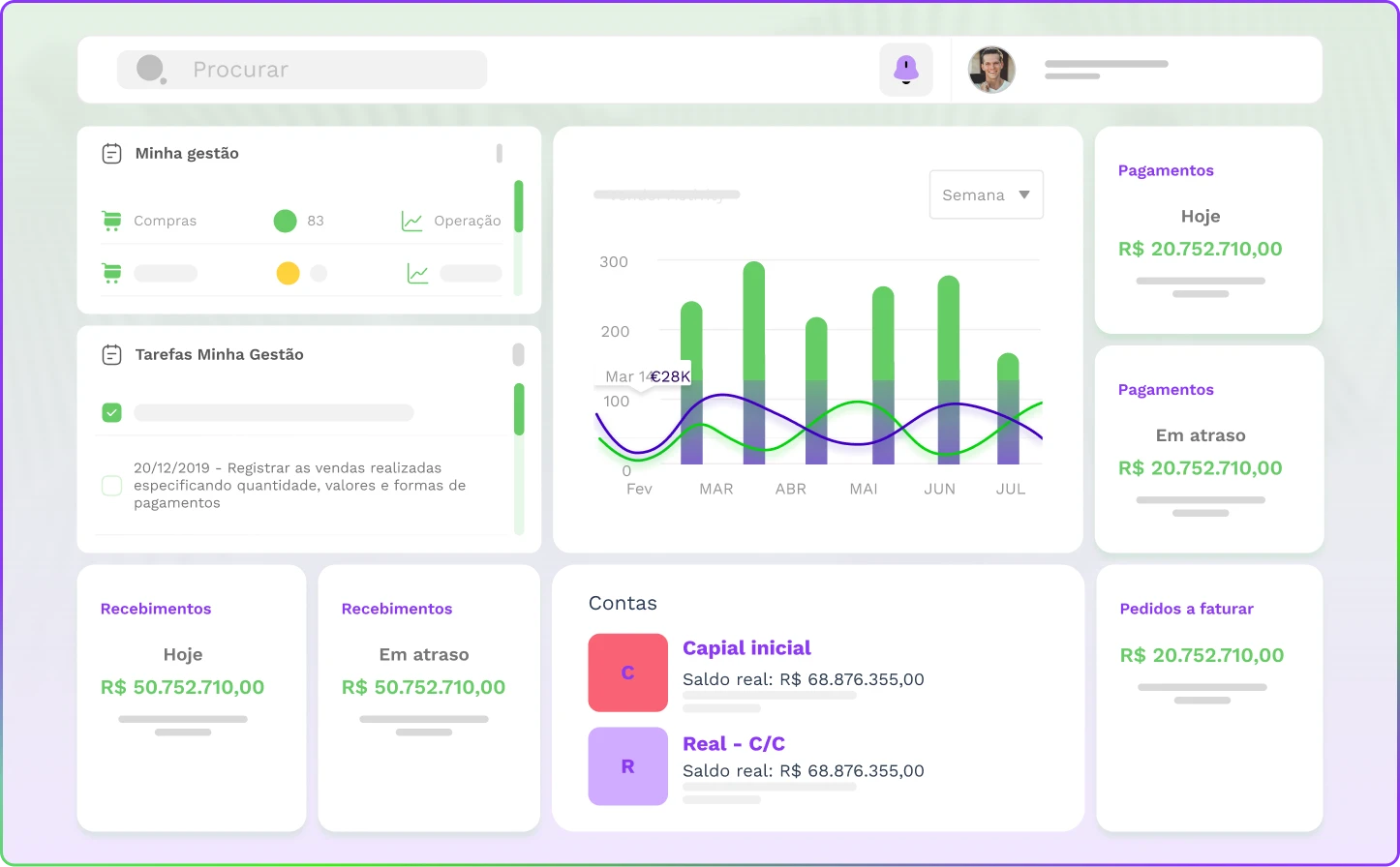 Tela do sistema ERP Sankhya com menus superiores e tabela de dados
